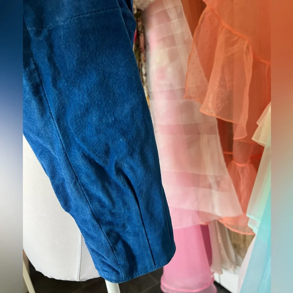 Wilson’s Leather Vintage 80s blue suede cropped leather jacket - Picture 8 of 9